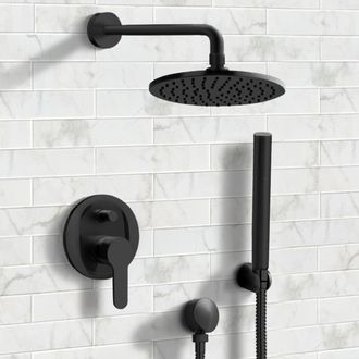 Shower Faucet Matte Black Shower System with 8